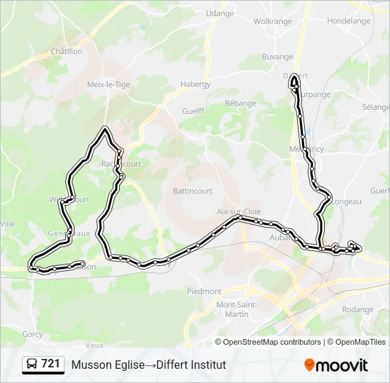 721 Bus Line Map
