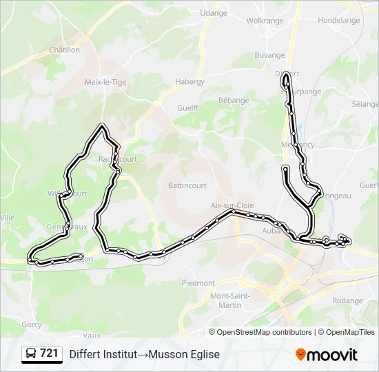 721 Bus Line Map
