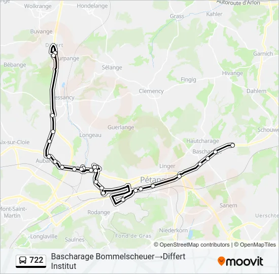 722 Bus Line Map
