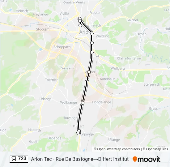 723 Bus Line Map