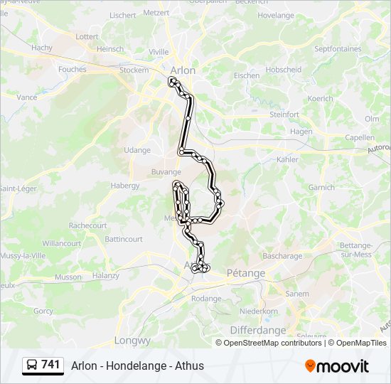 Plan de la ligne 741 de bus
