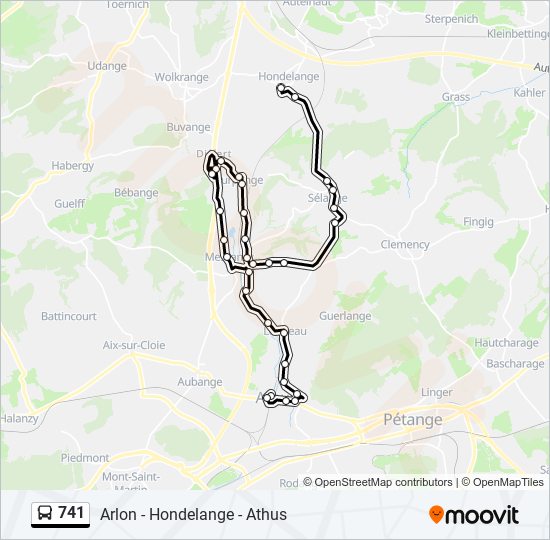 Plan de la ligne 741 de bus