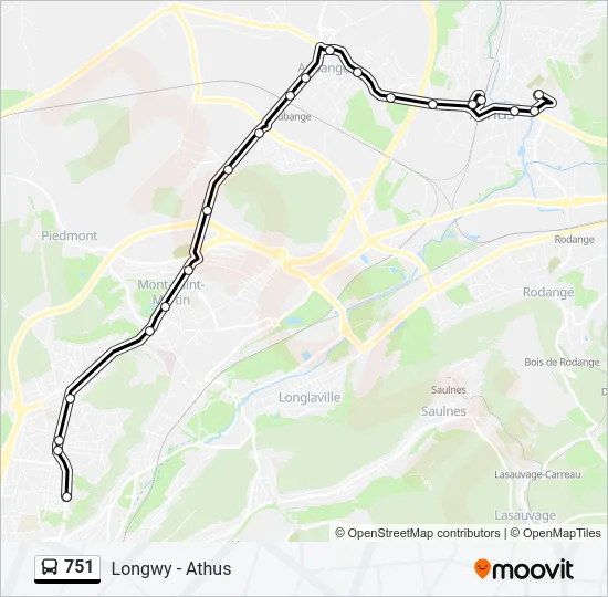 751 Bus Line Map