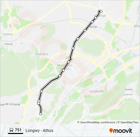 751 Bus Line Map