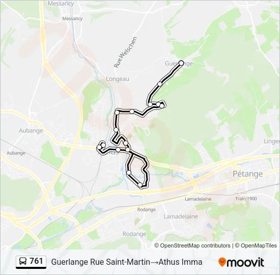 761 Bus Line Map