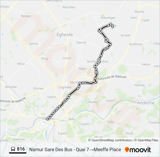 816 Bus Line Map
