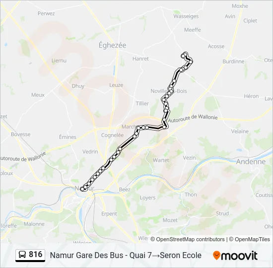 816 Bus Line Map