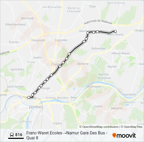 816 Bus Line Map