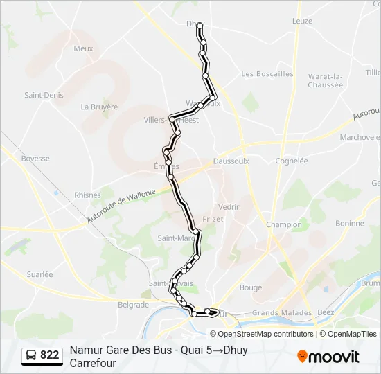 822 Bus Line Map