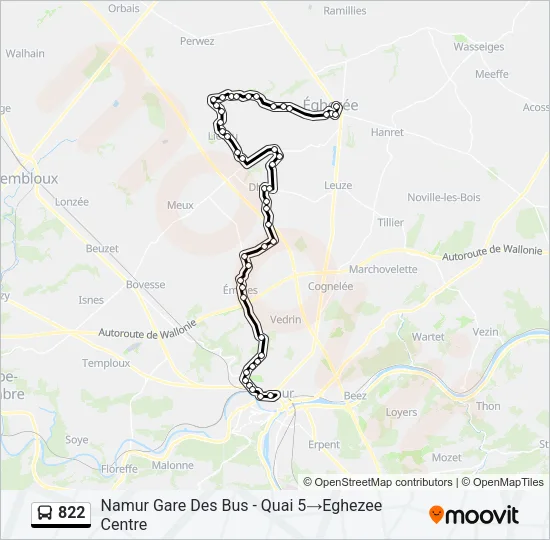 822 Bus Line Map