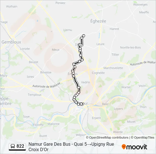 822 Bus Line Map