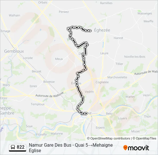 822 Bus Line Map