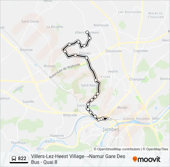822 Bus Line Map