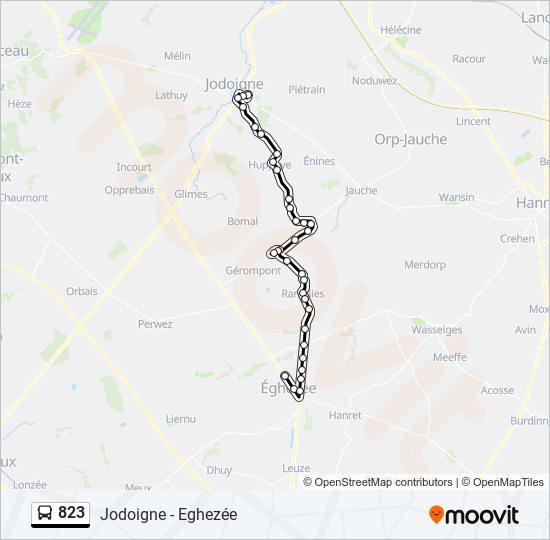 823 bus Line Map