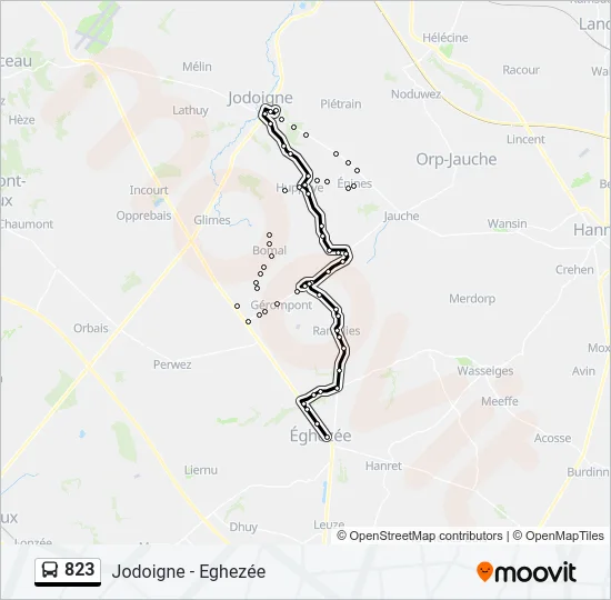 823 Bus Line Map