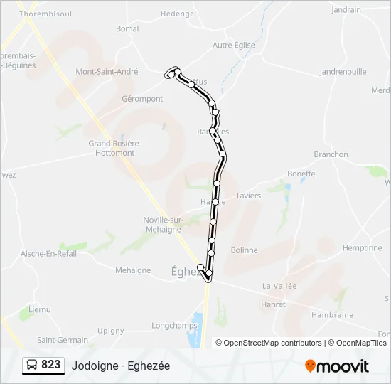 823 Bus Line Map