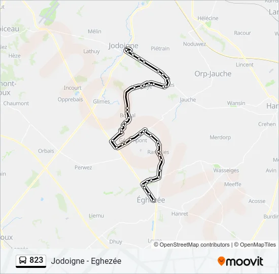 823 Bus Line Map
