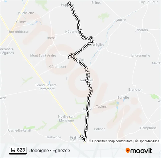 823 Bus Line Map