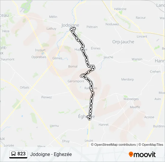 823 Bus Line Map