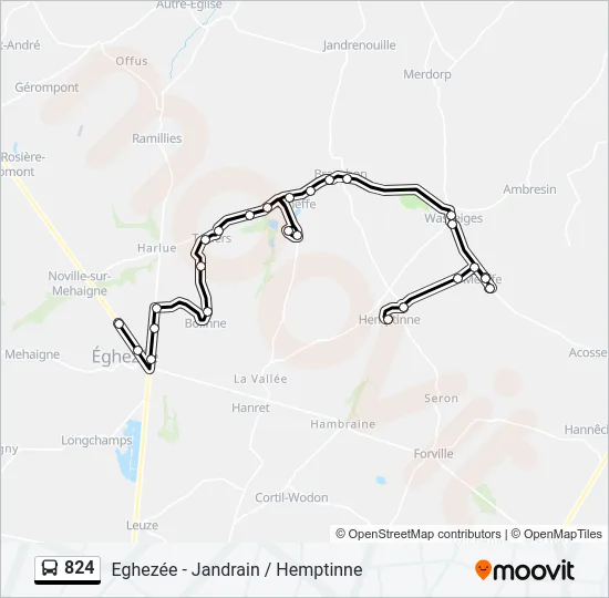 824 Bus Line Map