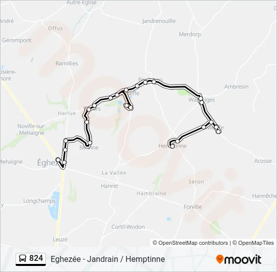 824 Bus Line Map