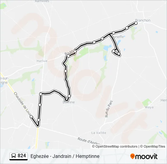 824 Bus Line Map
