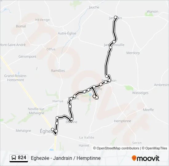 824 Bus Line Map