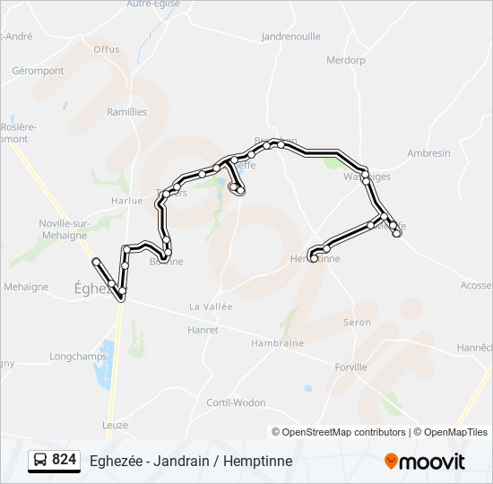 824 bus Line Map