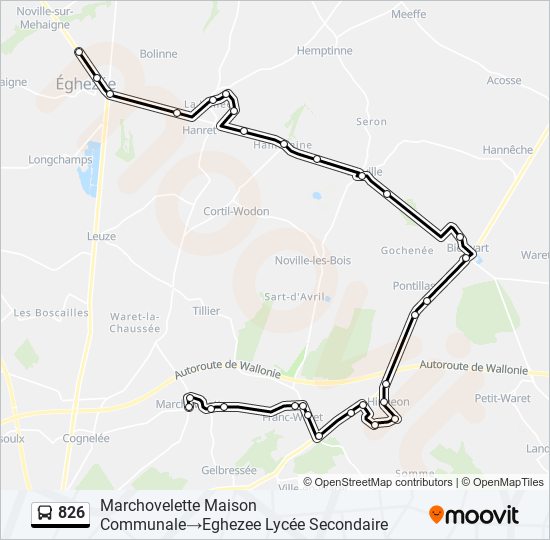 826 bus Line Map