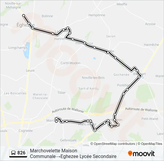 826 Bus Line Map