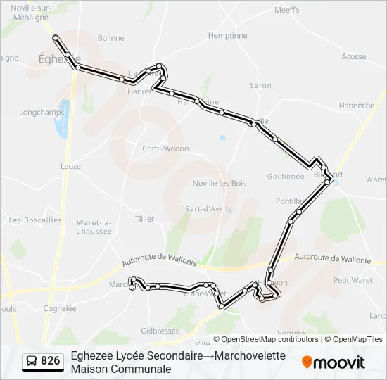 826 Bus Line Map