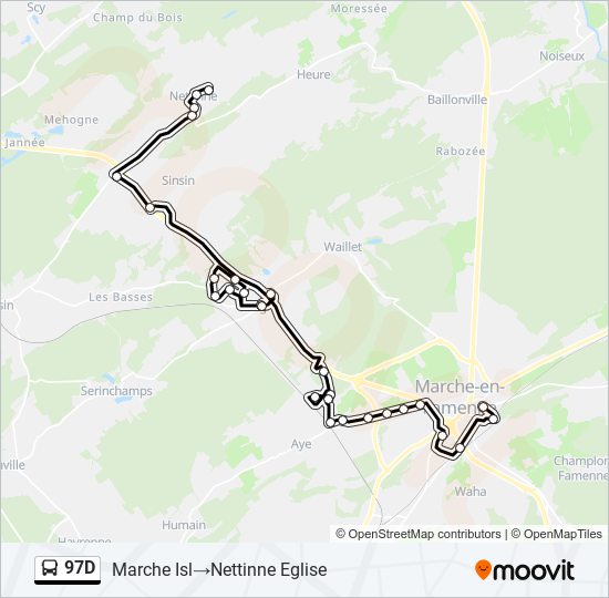 97D bus Line Map