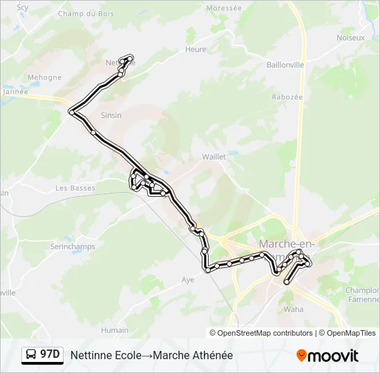 97D Bus Line Map
