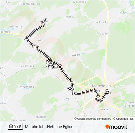97D Bus Line Map