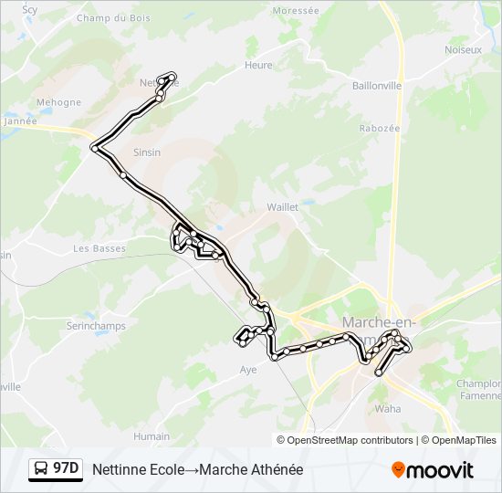 97D bus Line Map