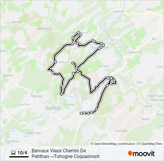 10/4 bus Line Map