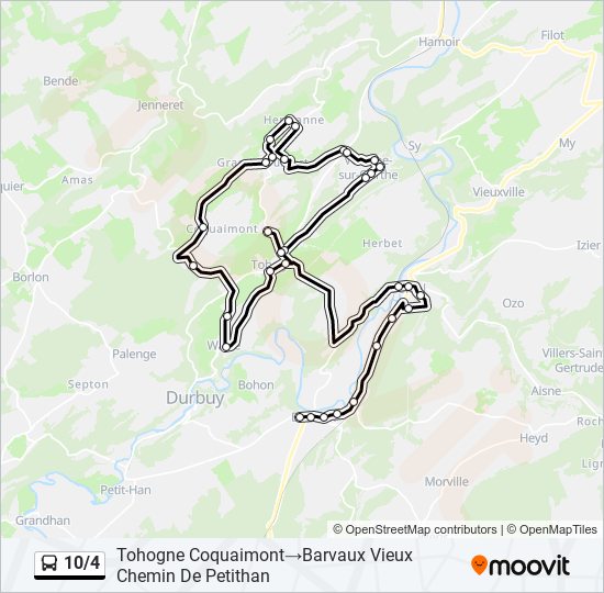 10/4 bus Line Map