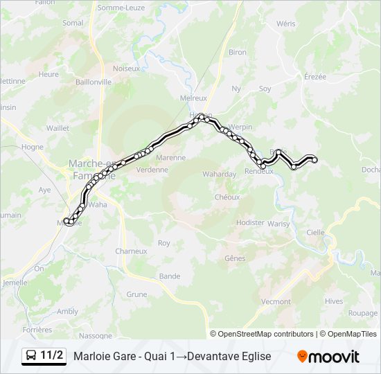 Plan de la ligne 11/2 de bus