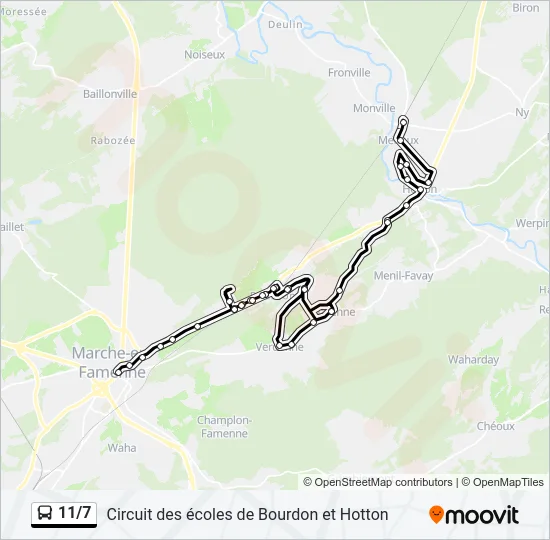 11/7 Bus Line Map