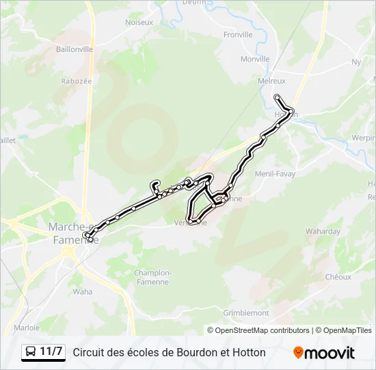 11/7 Bus Line Map