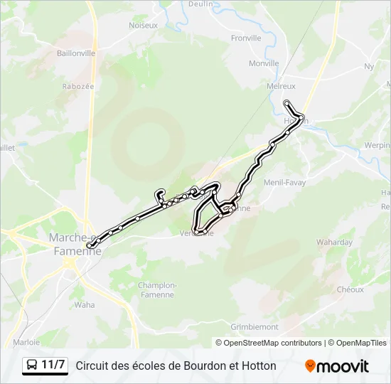 11/7 Bus Line Map