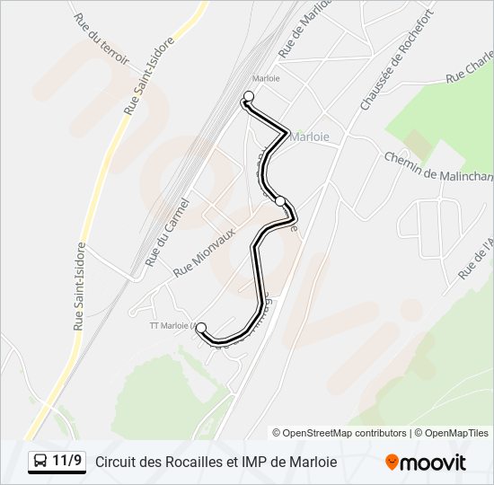 11/9 bus Line Map