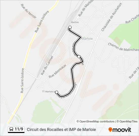 11/9 Bus Line Map