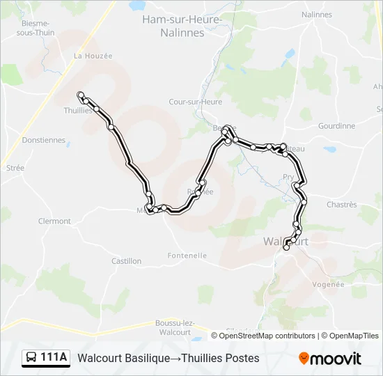111A Bus Line Map