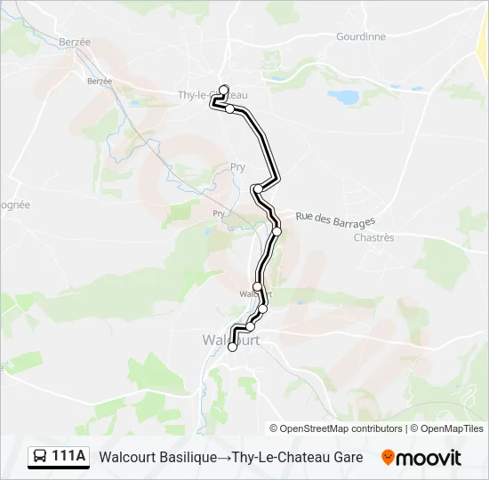 111A Bus Line Map