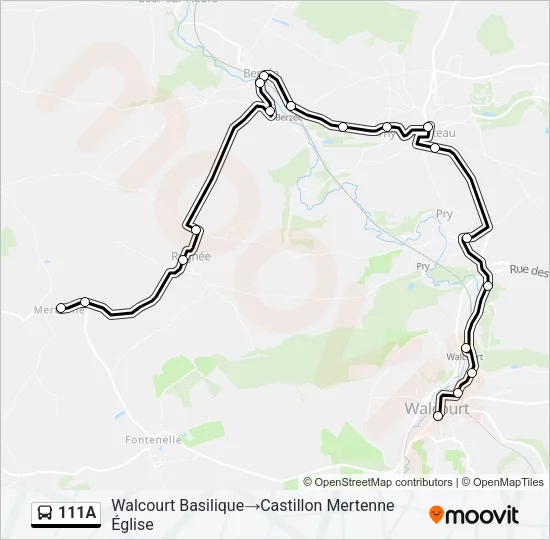 111A Bus Line Map