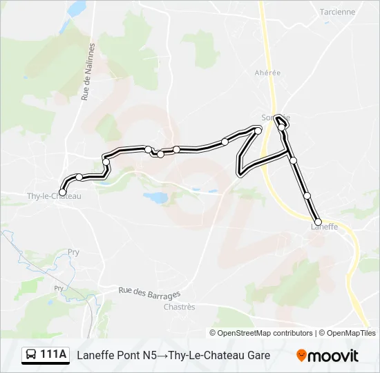 111A Bus Line Map