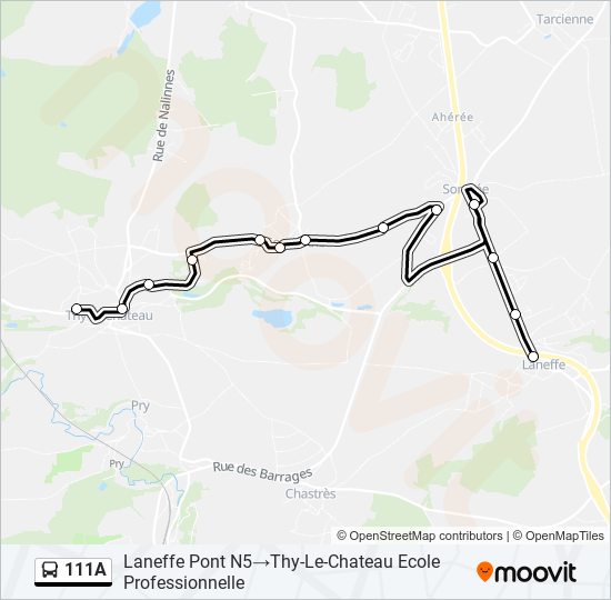 111A bus Line Map