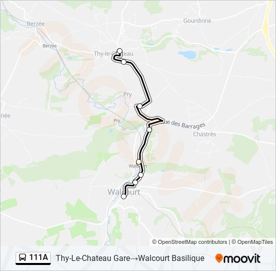 111A bus Line Map