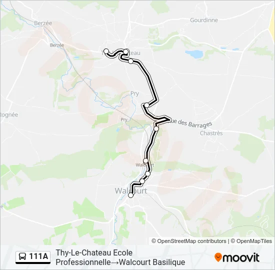 Plan de la ligne 111A de bus
